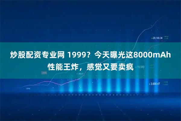 炒股配资专业网 1999？今天曝光这8000mAh性能王炸，感觉又要卖疯