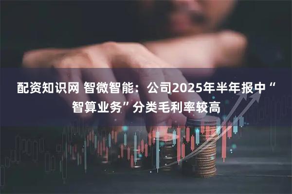 配资知识网 智微智能：公司2025年半年报中“智算业务”分类毛利率较高